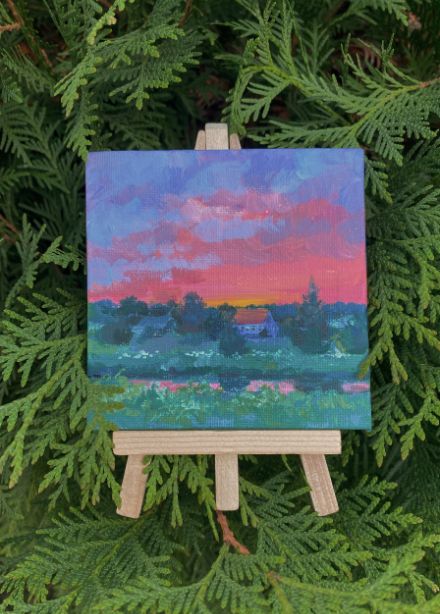 Мини-картина на мольберте. Мастер-класс по рисованию акрилом