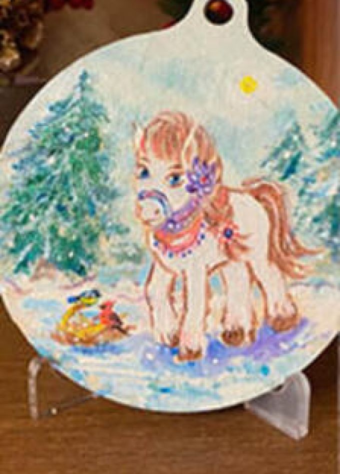 Музейное занятие по росписи деревянной заготовки "Красавица зима"