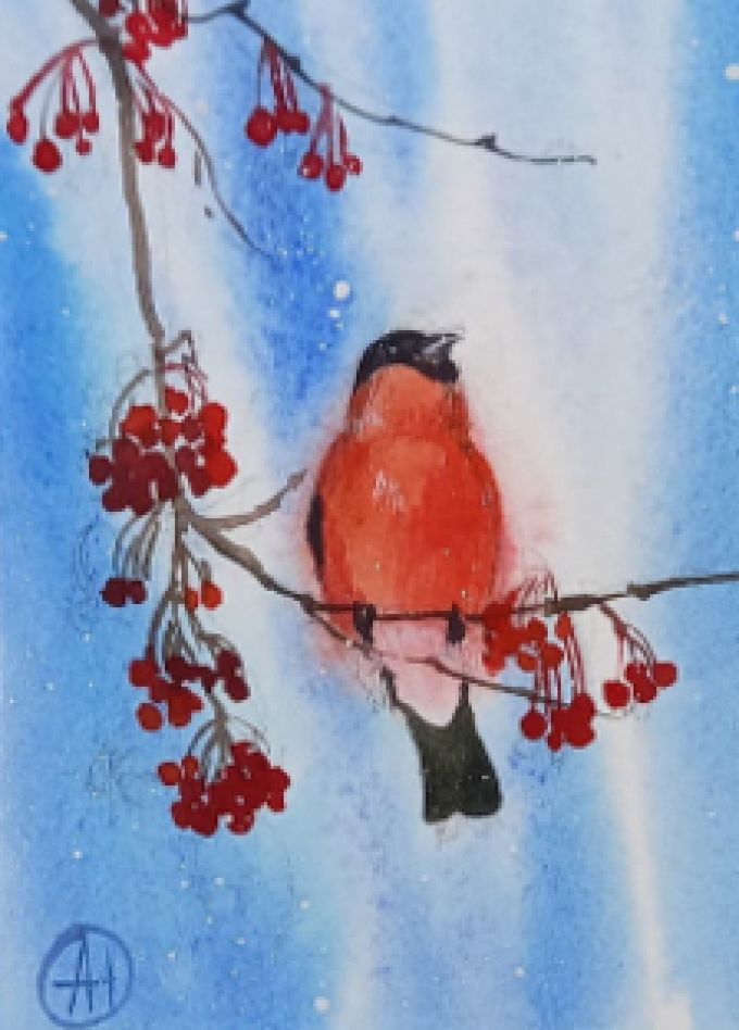 Акварельная открытка. Мастер-класс по рисованию