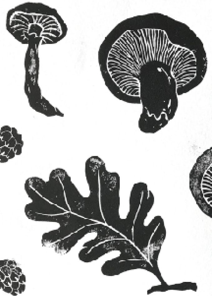 Ягоды и растения. Мастер-класс по линогравюре