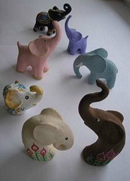 Фигуры из глины "Семь слоников": Мастер-класс